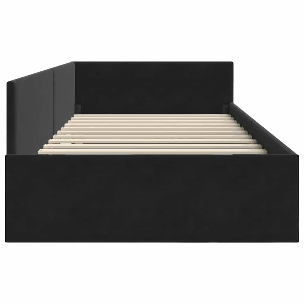 Kampinė lovos konstrukcija Kita su galvūgalio Juoda 90 x 200 cm