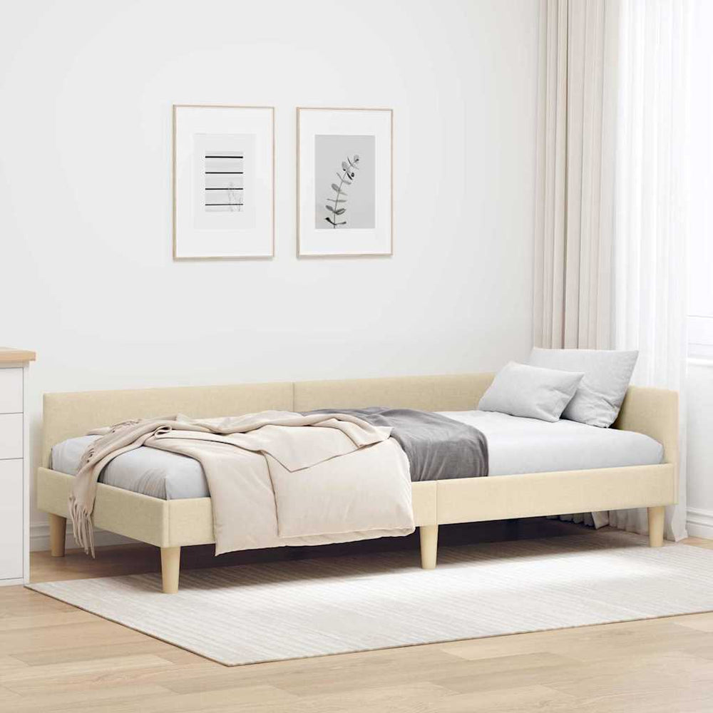 Kampinė lovos konstrukcija Kita Kreminė 80 x 200 cm