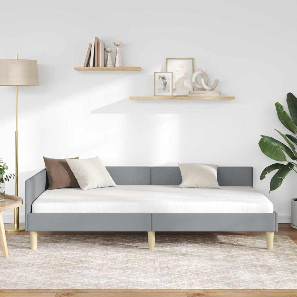 Kampinė lovos konstrukcija Kita Šviesiai pilka 90 x 190 cm