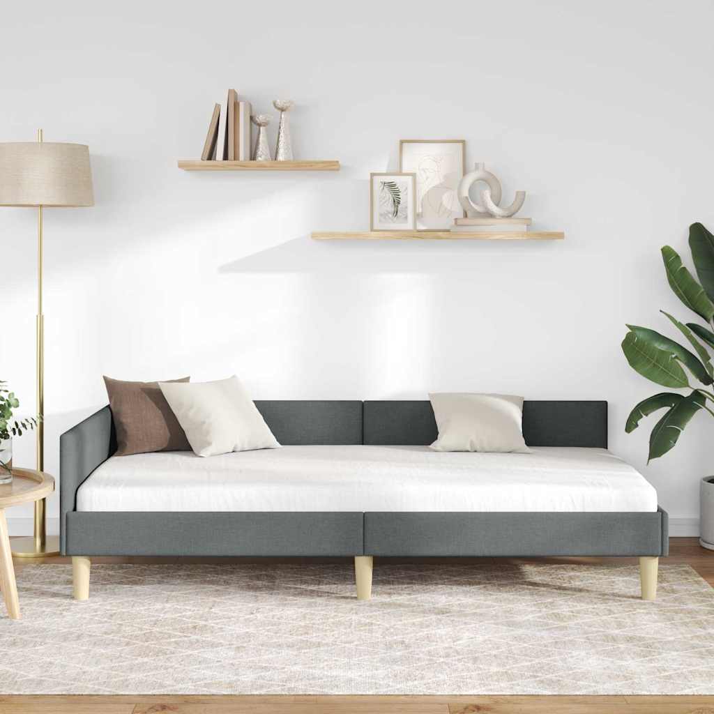 Kampinė lovos konstrukcija Kita Tamsiai pilka 90 x 190 cm