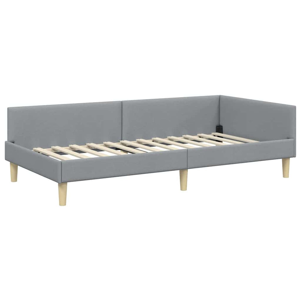 Kampinė lovos konstrukcija Kita Šviesiai pilka 90 x 200 cm