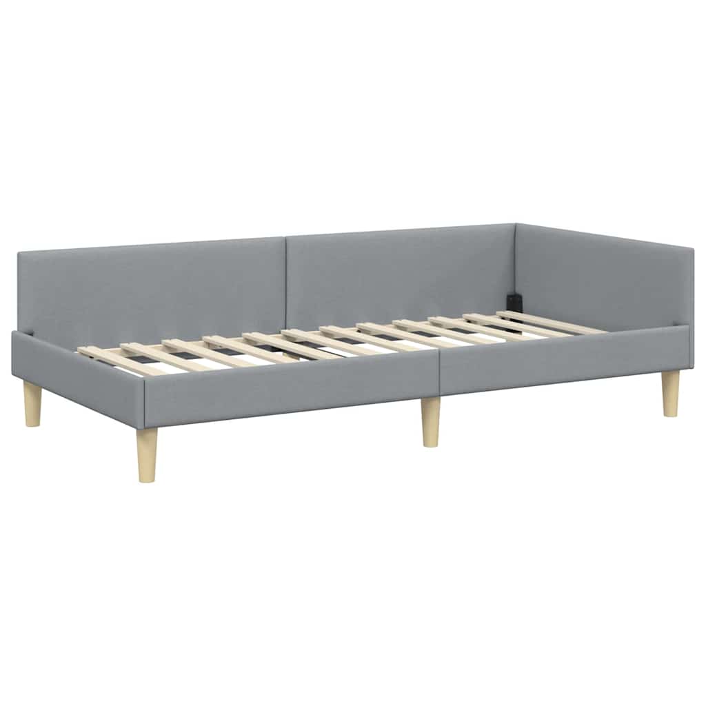 Kampinė lovos konstrukcija Kita Šviesiai pilka 90 x 200 cm