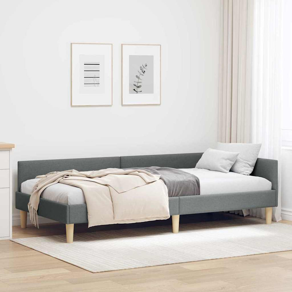 Kampinė lovos konstrukcija Kita Tamsiai pilka 90 x 200 cm