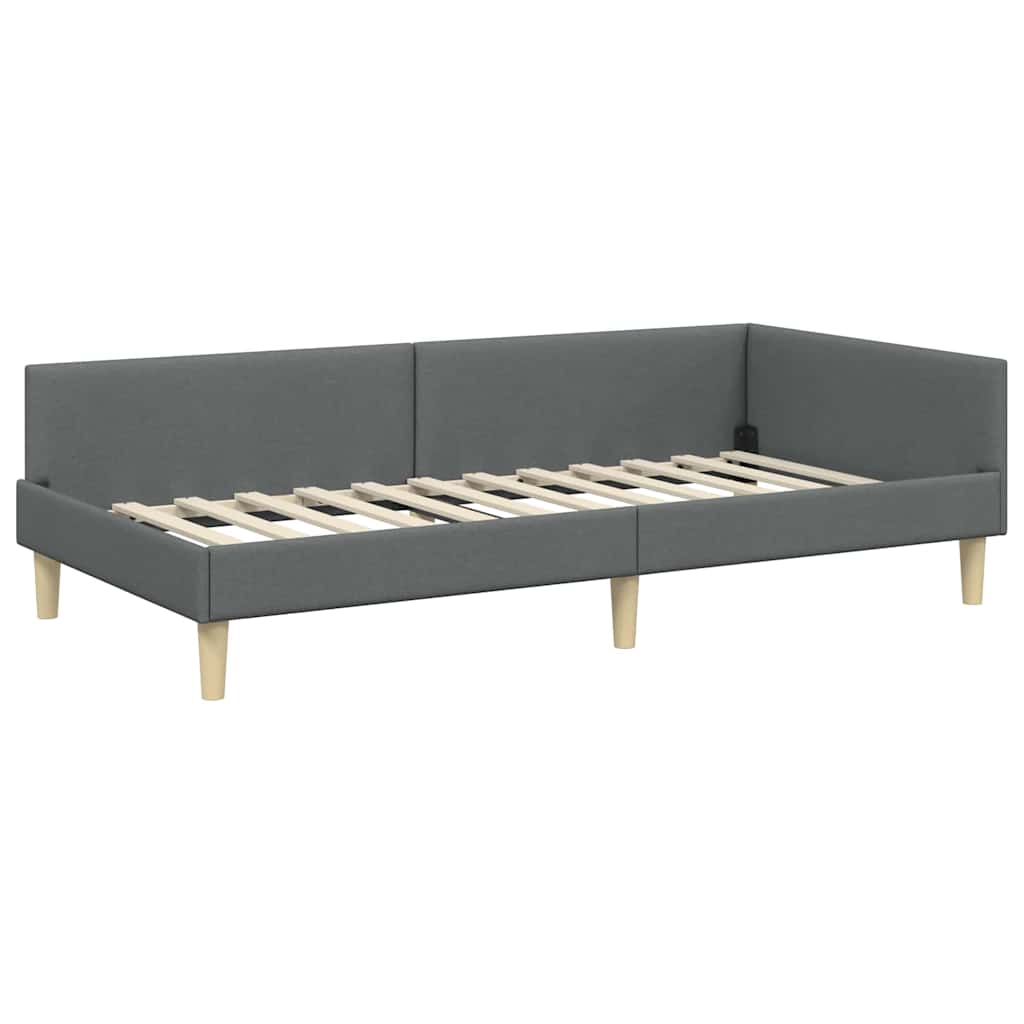 Kampinė lovos konstrukcija Kita Tamsiai pilka 90 x 200 cm