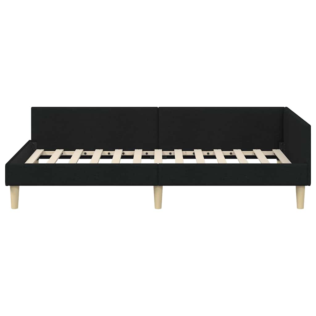 Kampinė lovos konstrukcija Kita su galvūgalio Juoda 90 x 200 cm