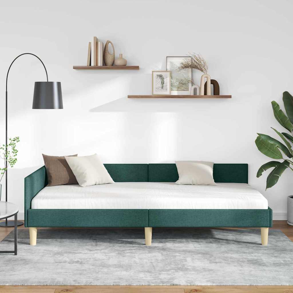 Kampinė lovos konstrukcija Kita Tamsiai žalia 90 x 200 cm