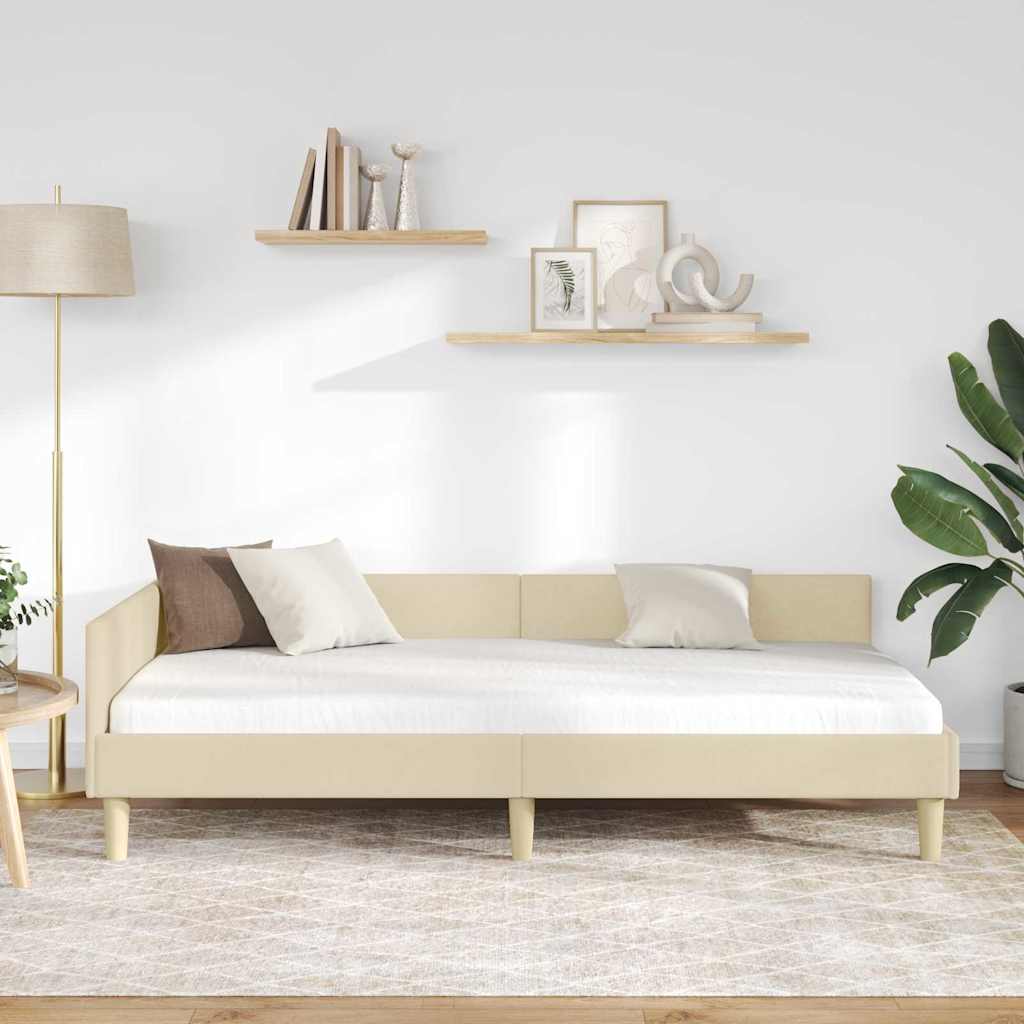 Kampinė lovos konstrukcija Kita Kreminė 90 x 200 cm