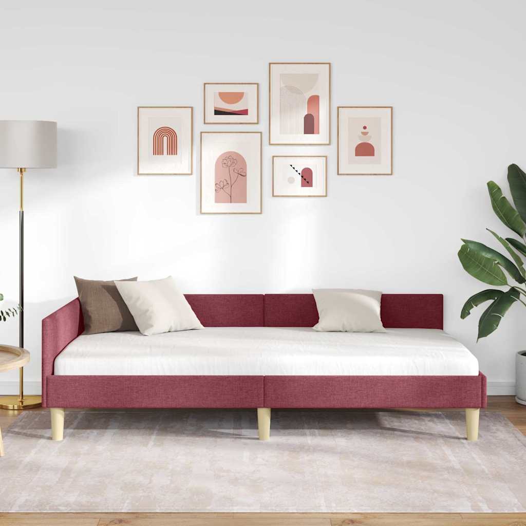 Kampinė lovos konstrukcija Kita Vyno raudonumo 100 x 200 cm