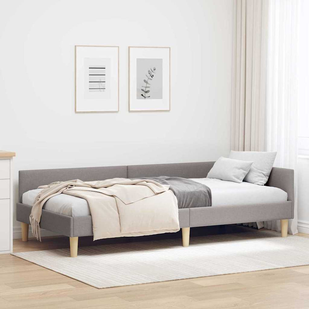 Kampinė lovos konstrukcija Kita Taupe 100 x 200 cm