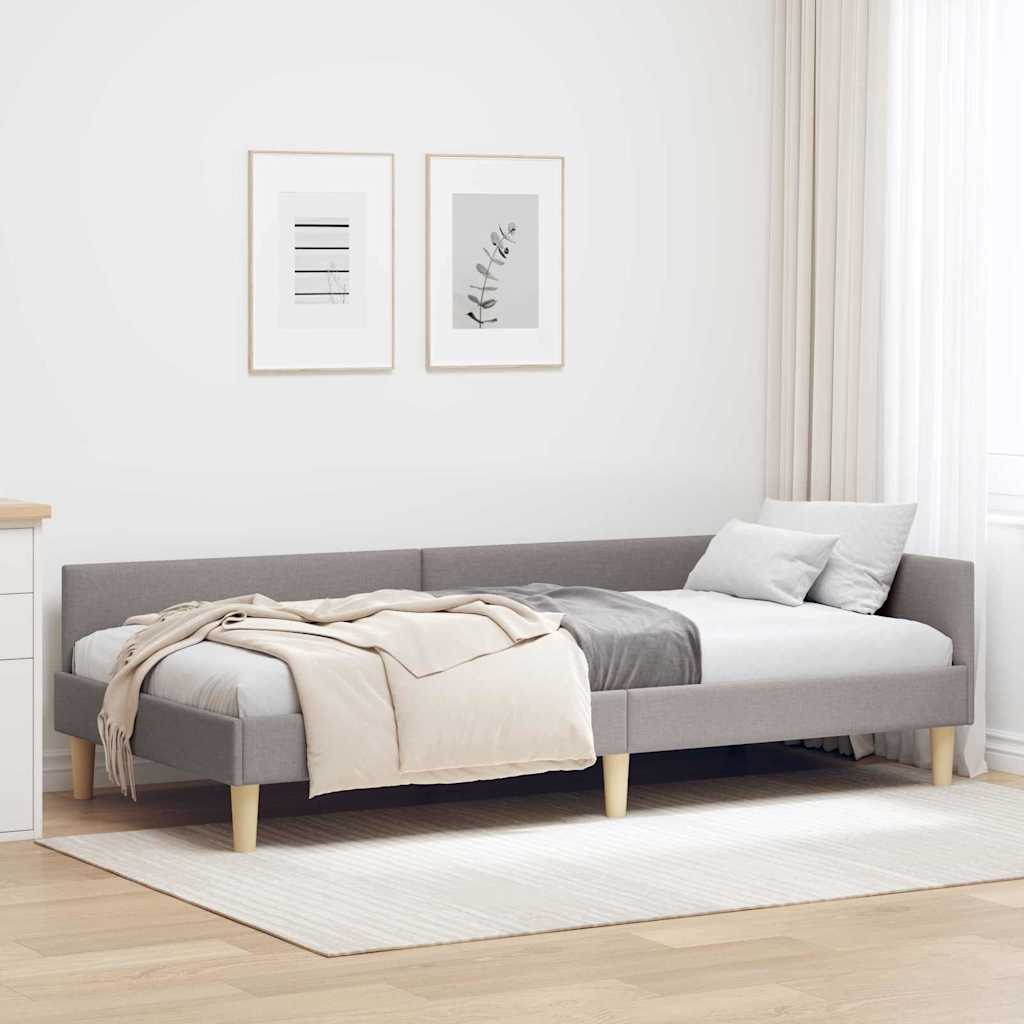 Kampinė lovos konstrukcija Kita Taupe 100 x 200 cm
