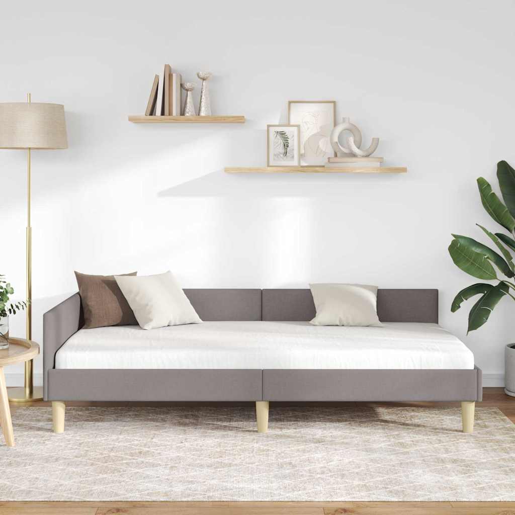 Kampinė lovos konstrukcija Kita Taupe 100 x 200 cm