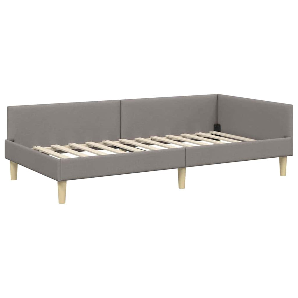 Kampinė lovos konstrukcija Kita Taupe 100 x 200 cm