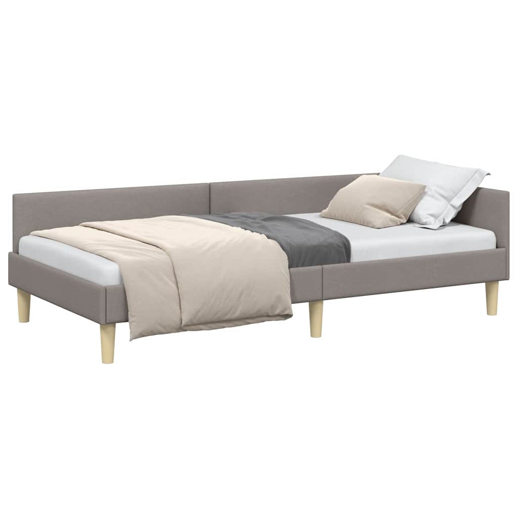 Kampinė lovos konstrukcija Kita Taupe 100 x 200 cm