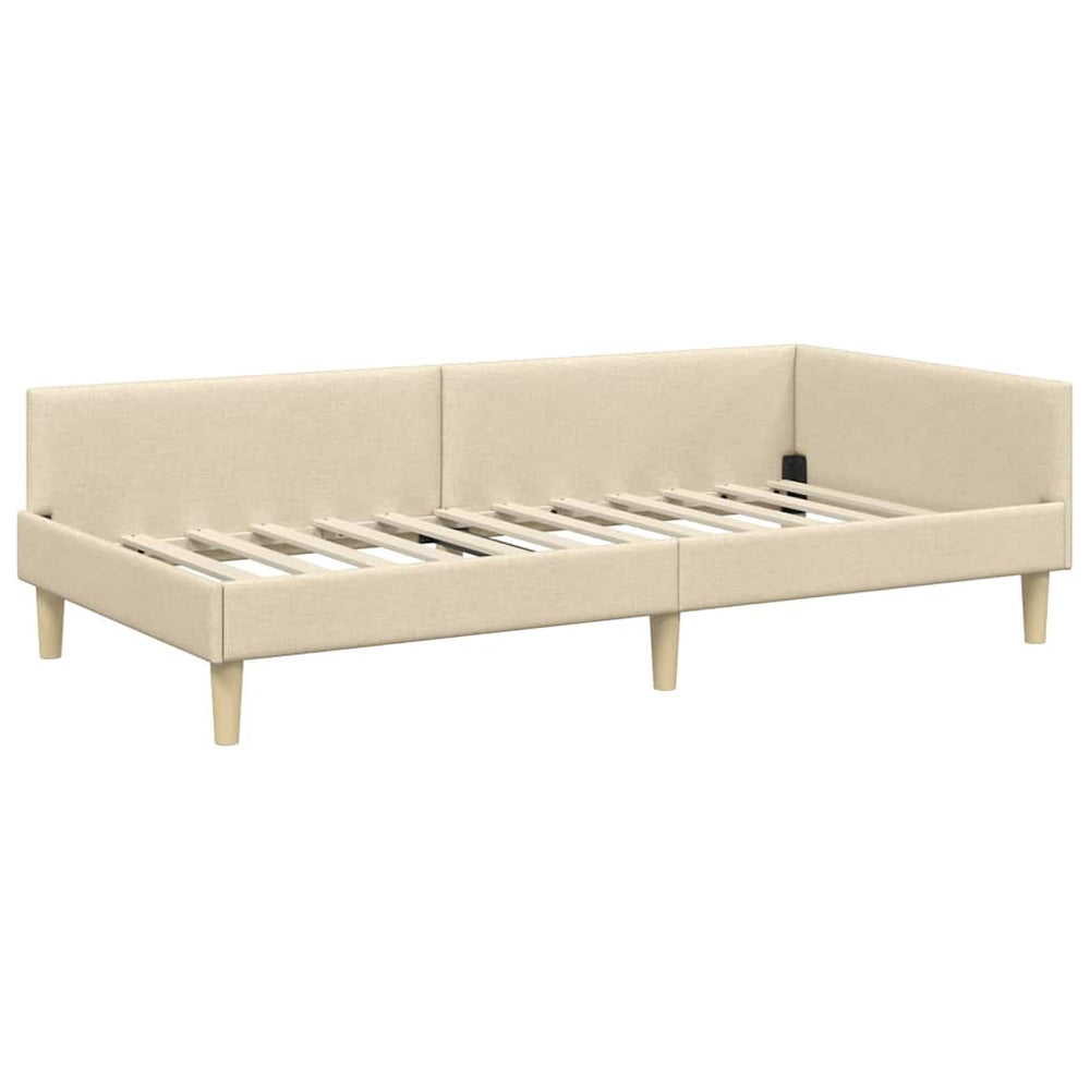 Kampinė lovos konstrukcija Kita Kreminė 100 x 200 cm