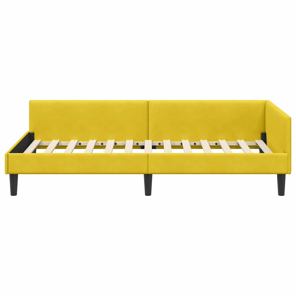 Kampinė lovos konstrukcija su galvūgalio Geltona 90 x 200 cm