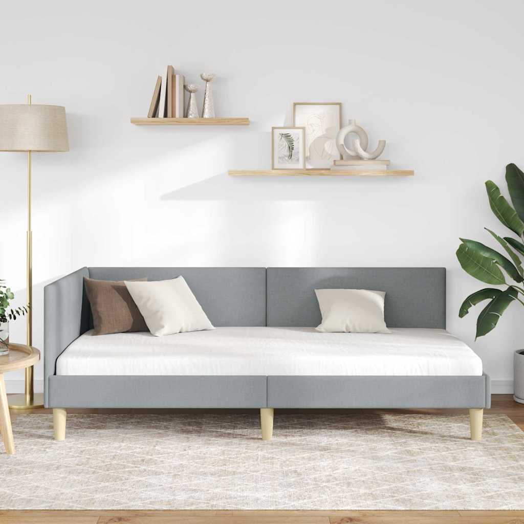 Kampinė lovos konstrukcija Kita Šviesiai pilka 80 x 200 cm