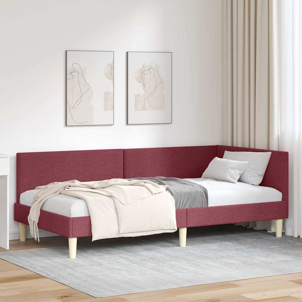 Kampinė lovos konstrukcija Kita Vyno raudonumo 80 x 200 cm
