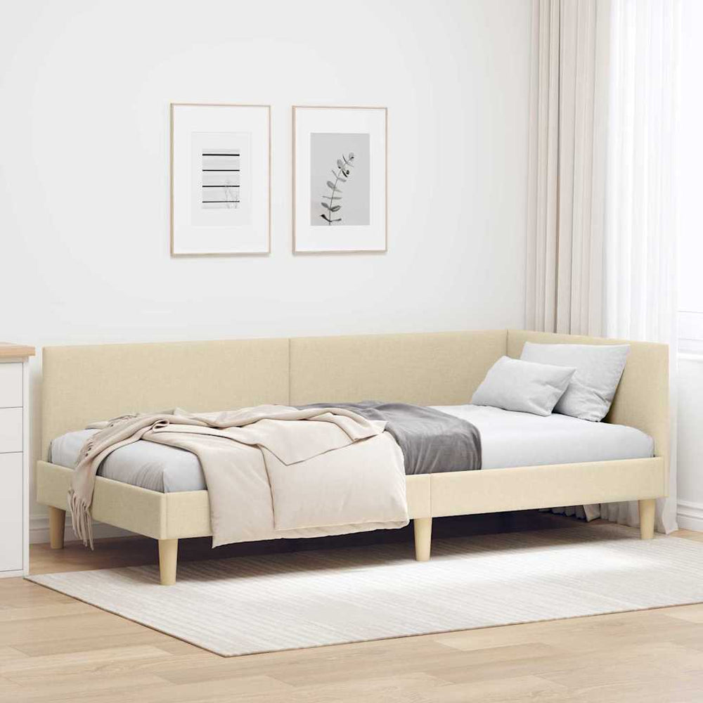 Kampinė lovos konstrukcija Kita Kreminė 80 x 200 cm