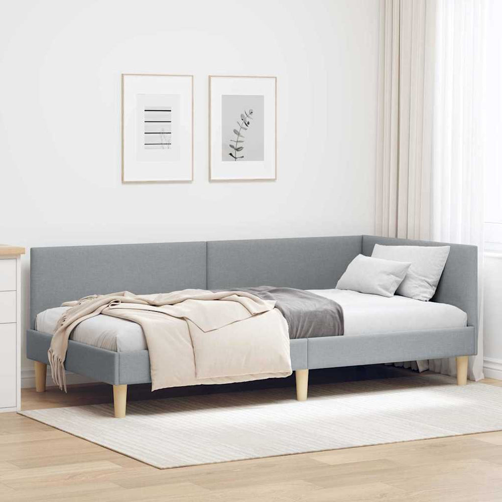 Kampinė lovos konstrukcija Kita Šviesiai pilka 90 x 200 cm