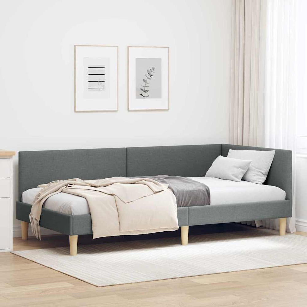 Kampinė lovos konstrukcija Kita Tamsiai pilka 90 x 200 cm