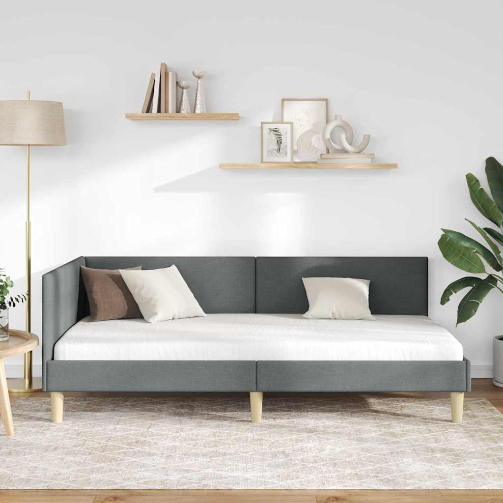 Kampinė lovos konstrukcija Kita Tamsiai pilka 90 x 200 cm
