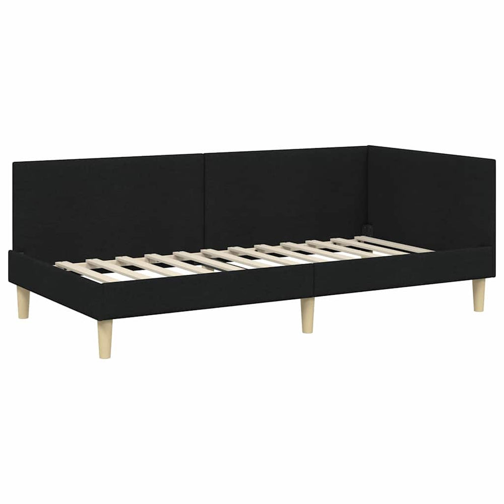 Kampinė lovos konstrukcija Kita su galvūgalio Juoda 90 x 200 cm