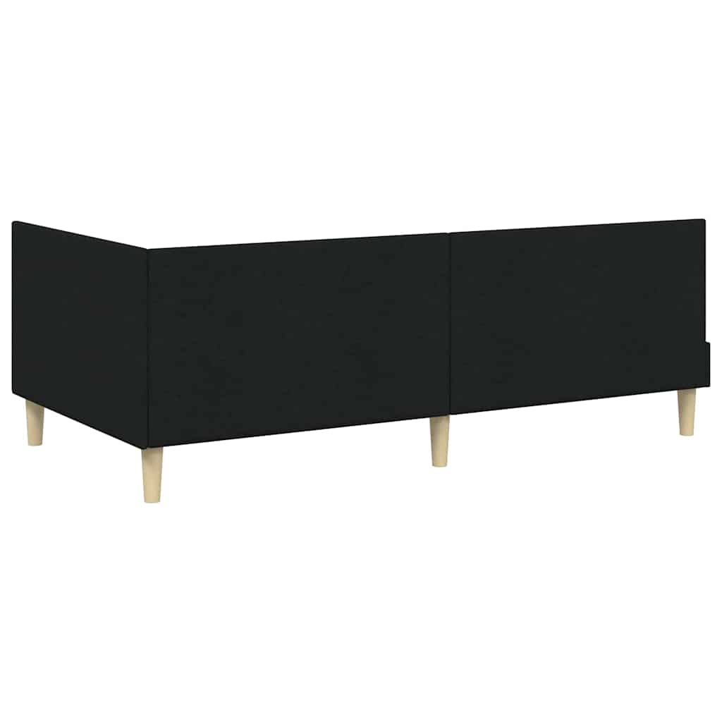Kampinė lovos konstrukcija Kita su galvūgalio Juoda 90 x 200 cm
