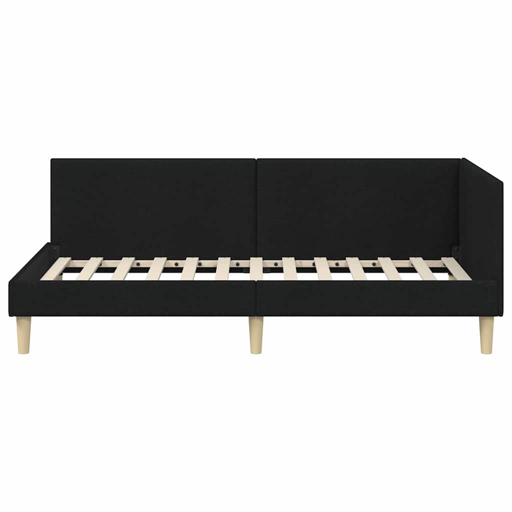 Kampinė lovos konstrukcija Kita su galvūgalio Juoda 90 x 200 cm