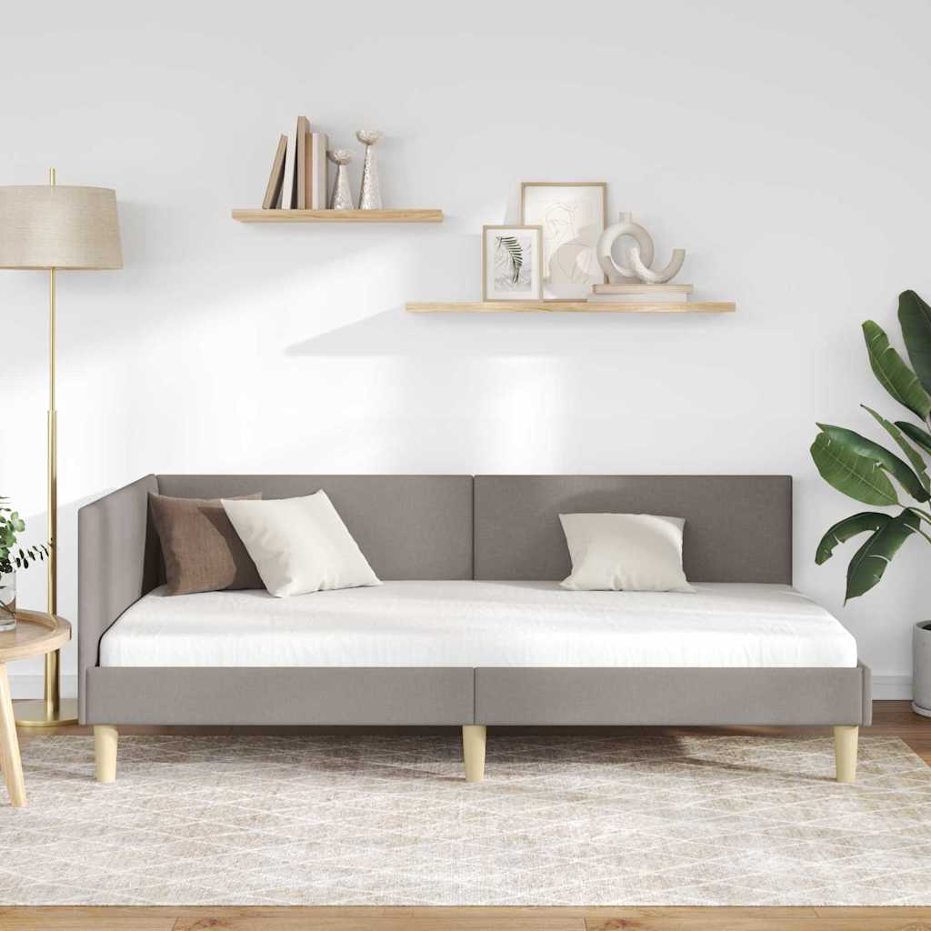 Kampinė lovos konstrukcija Kita Taupe 100 x 200 cm