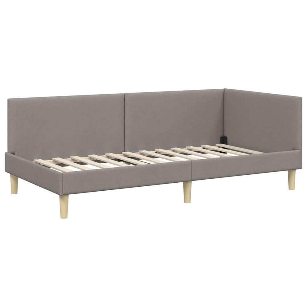 Kampinė lovos konstrukcija Kita Taupe 100 x 200 cm