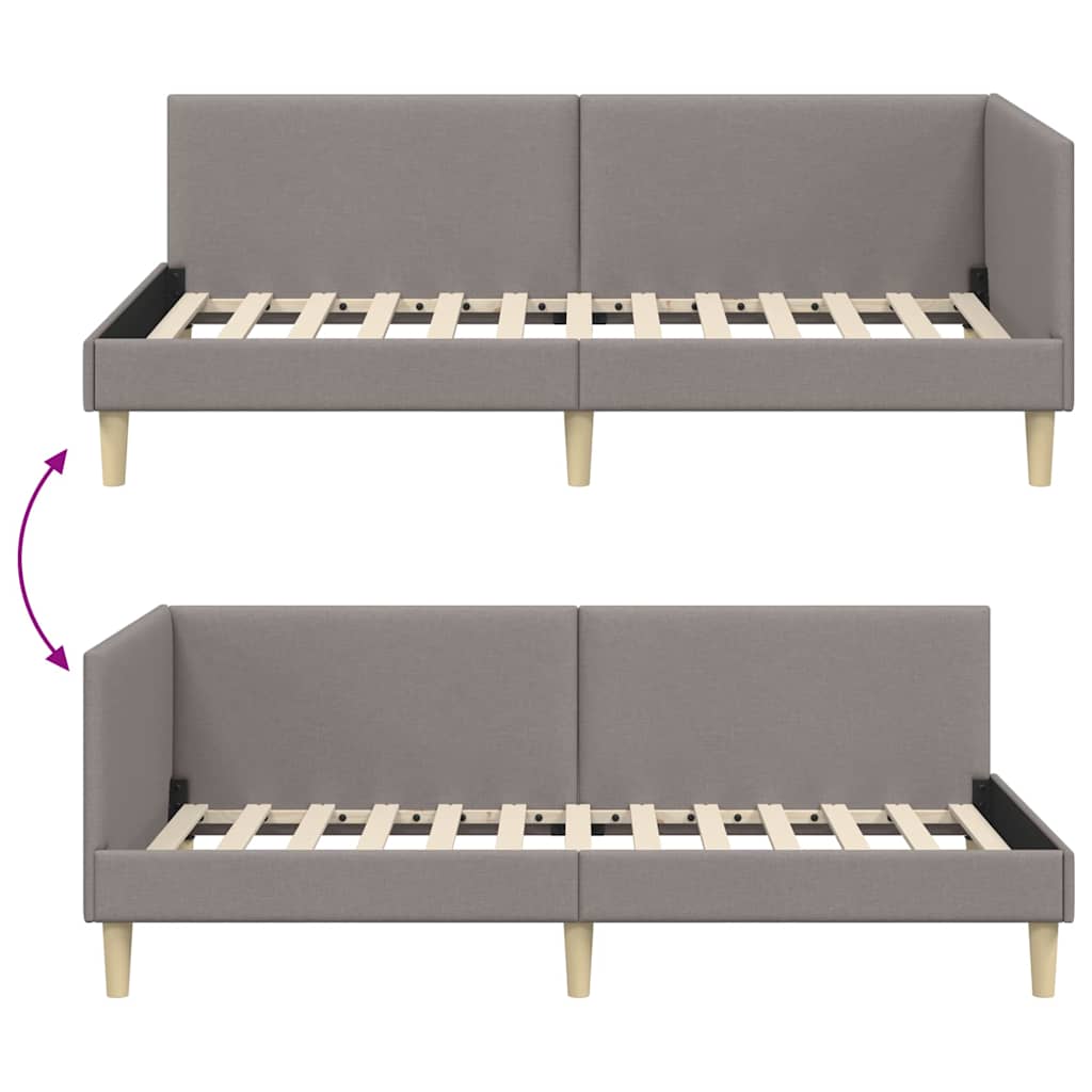 Kampinė lovos konstrukcija Kita Taupe 100 x 200 cm