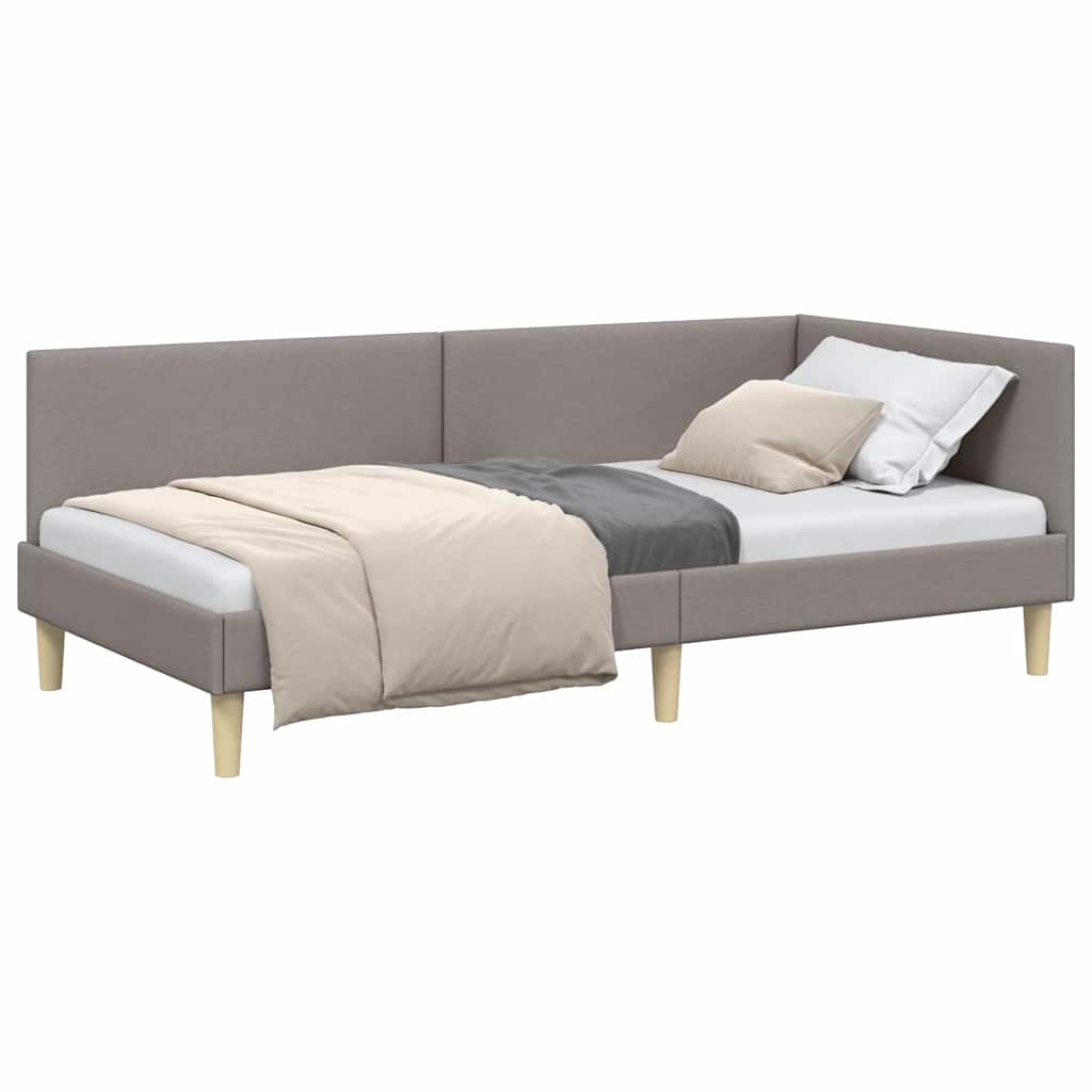 Kampinė lovos konstrukcija Kita Taupe 100 x 200 cm