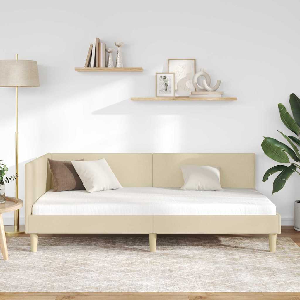 Kampinė lovos konstrukcija Kita Kreminė 100 x 200 cm