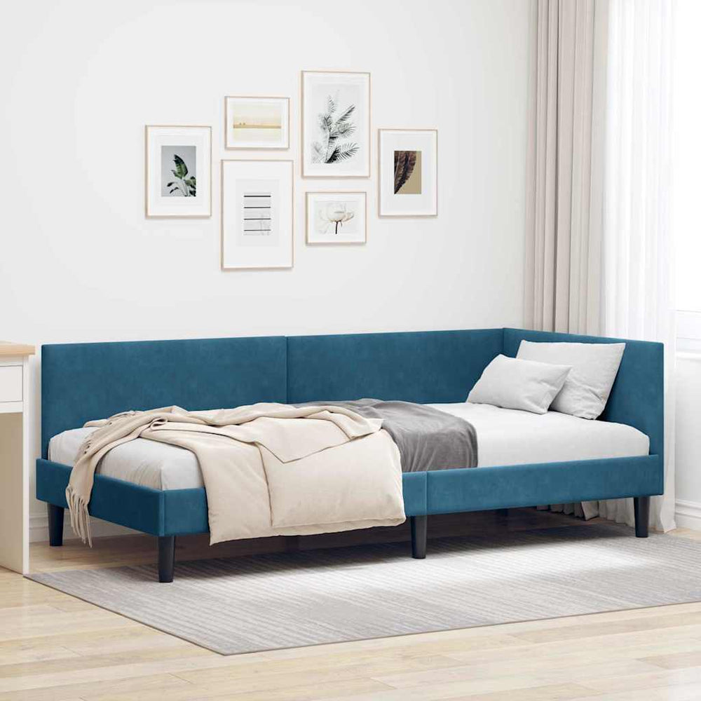 Kampinė lovos konstrukcija Kita Mėlyna 80 x 200 cm