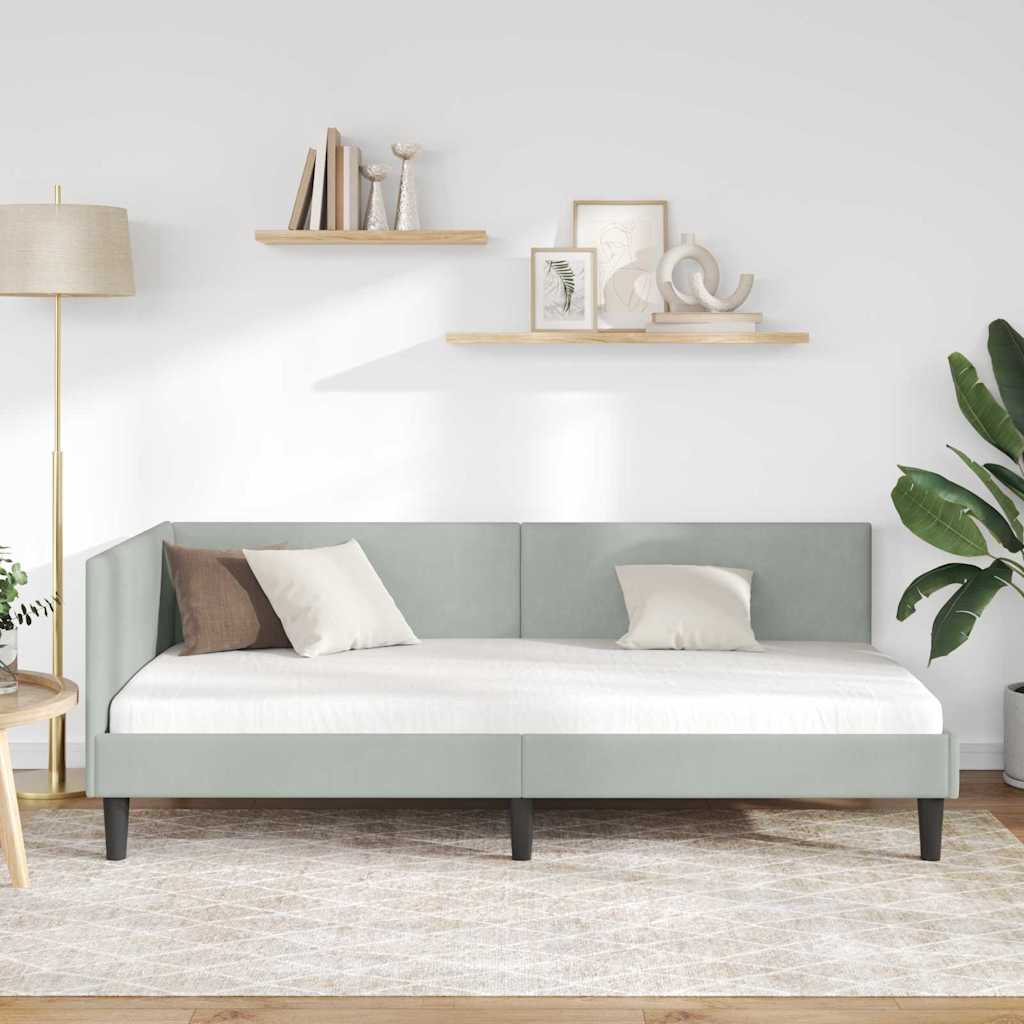 Kampinė lovos konstrukcija Kita Šviesiai pilka 80 x 200 cm