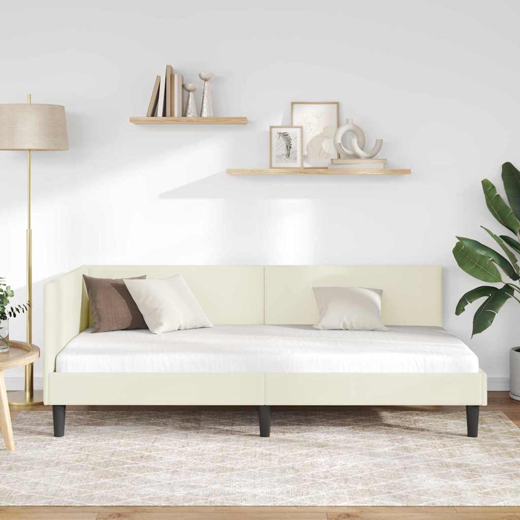 Kampinė lovos konstrukcija Kita Kreminė 80 x 200 cm