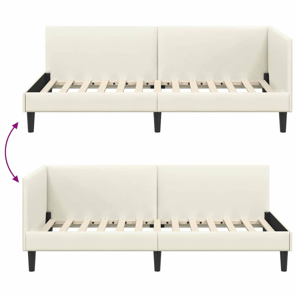 Kampinė lovos konstrukcija Kita Kreminė 80 x 200 cm