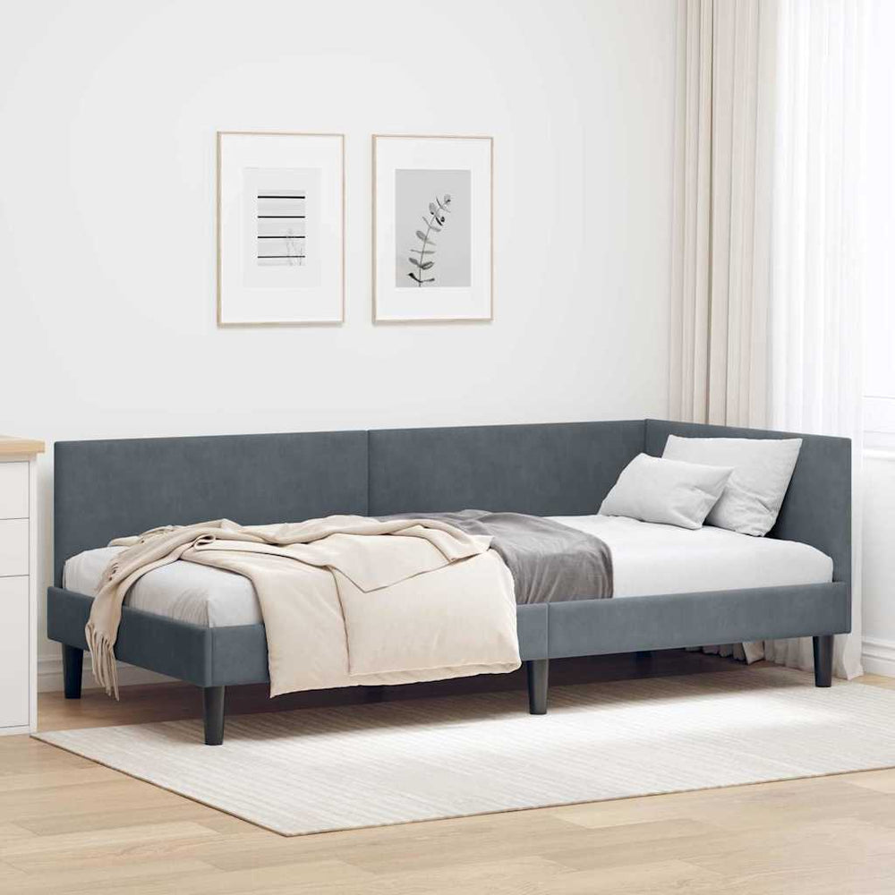 Kampinė lovos konstrukcija Kita Tamsiai pilka 90 x 200 cm