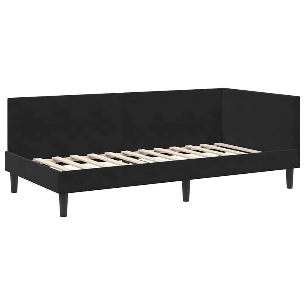 Kampinė lovos konstrukcija Kita su galvūgalio Juoda 90 x 200 cm