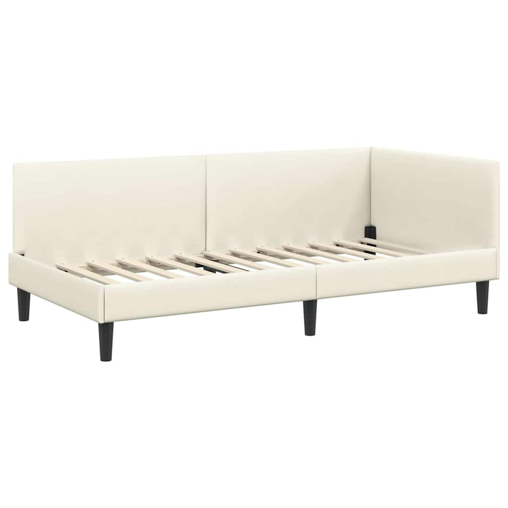 Kampinė lovos konstrukcija Kita Kreminė 90 x 200 cm