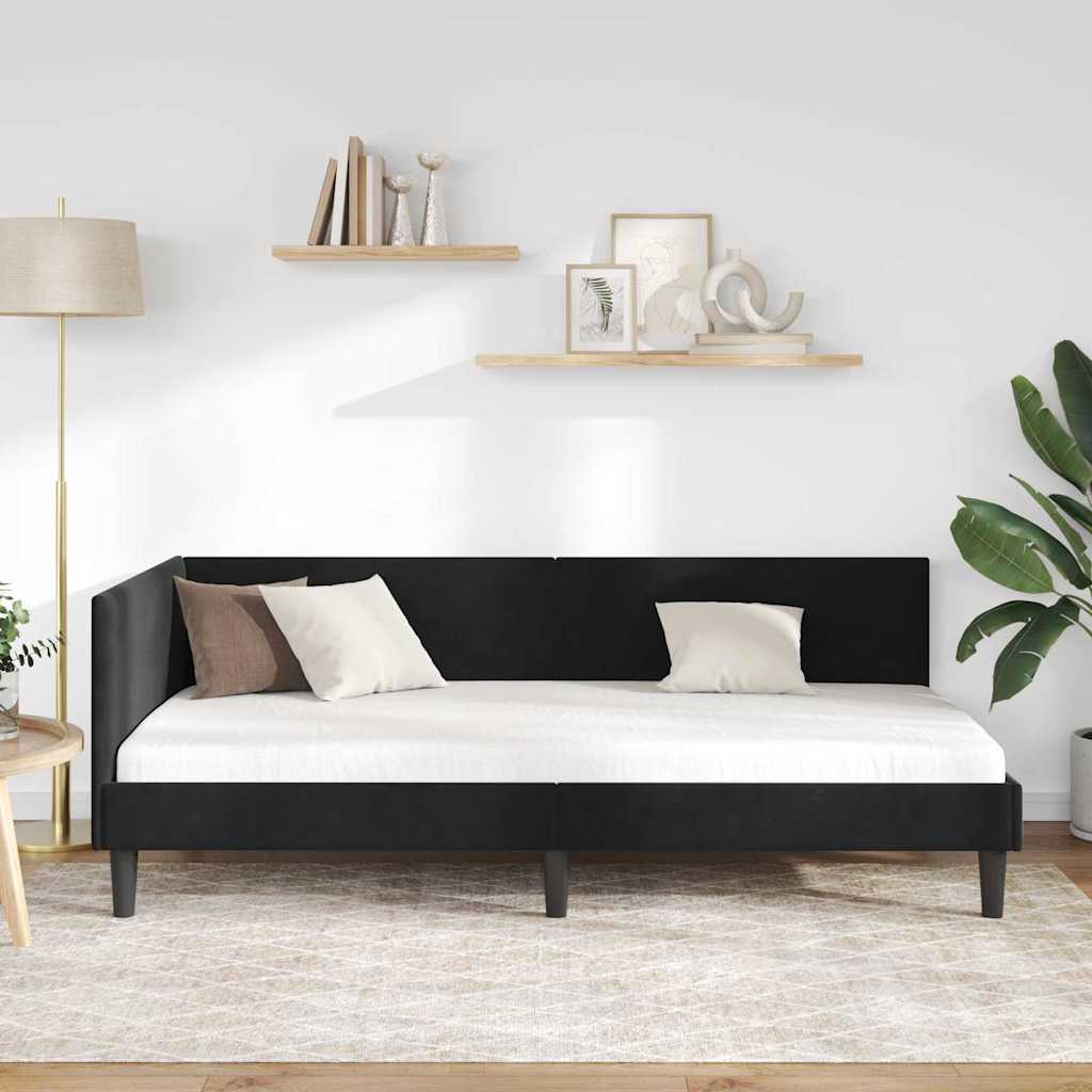 Kampinė lovos konstrukcija Kita Juoda 100 x 200 cm