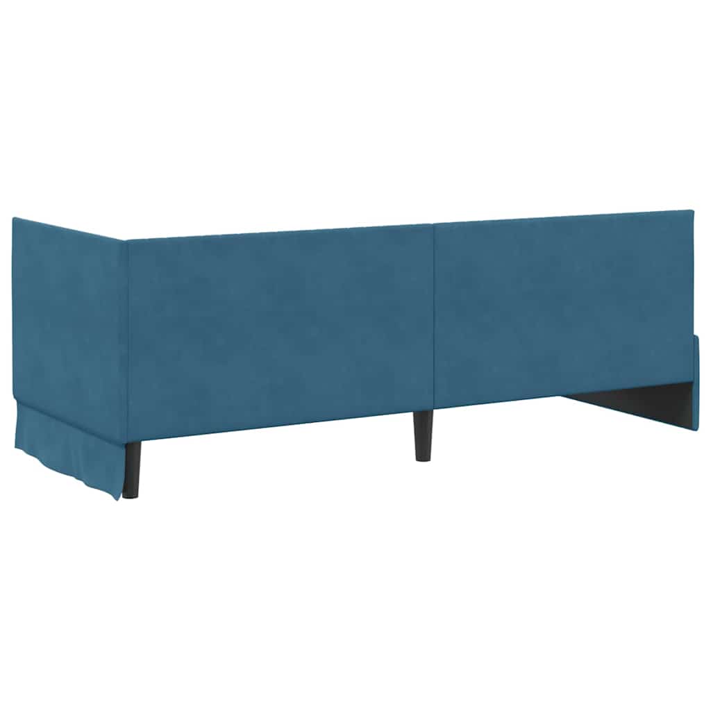 Kampinė lovos konstrukcija Mėlyna 80 x 200 cm Aksomas