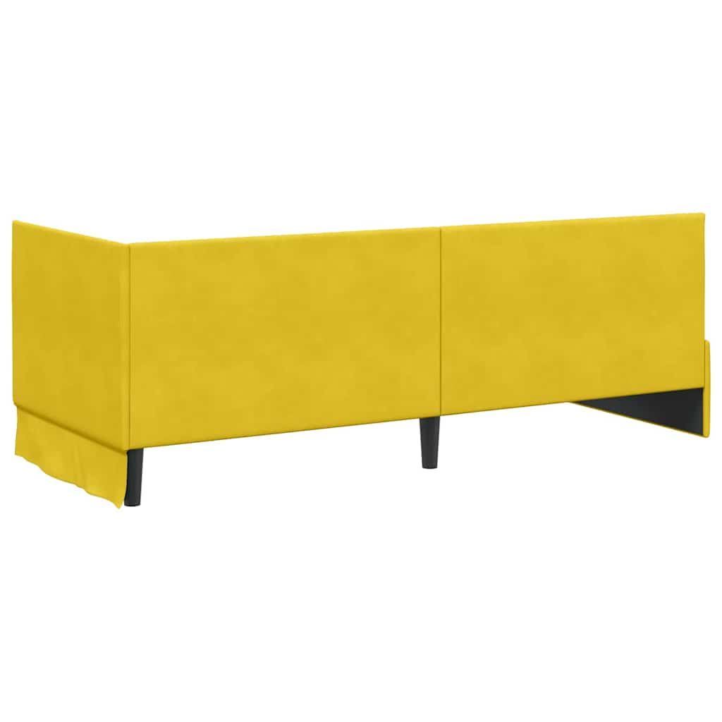 Kampinė lovos konstrukcija Geltona 80 x 200 cm Aksomas