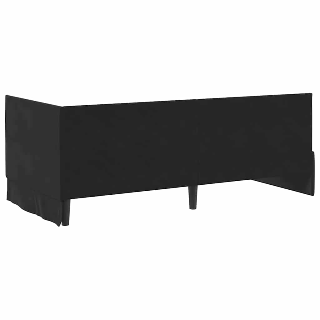 Kampinė lovos konstrukcija Juoda 90 x 190 cm Aksomas