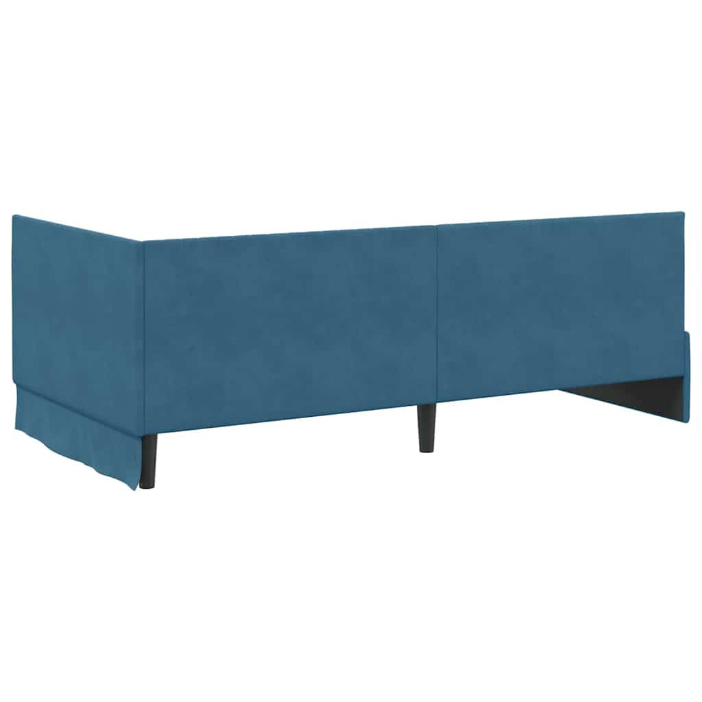 Kampinė lovos konstrukcija Mėlyna 100 x 200 cm Aksomas