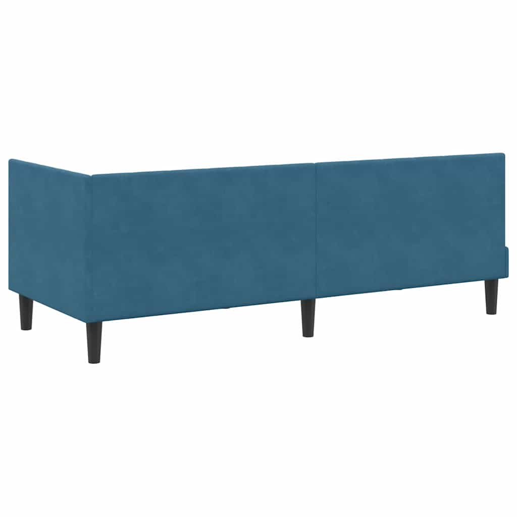 Kampinė lovos konstrukcija Mėlyna 80 x 200 cm Aksomas