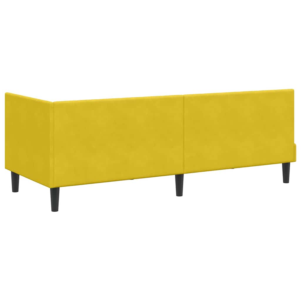 Kampinė lovos konstrukcija Geltona 80 x 200 cm Aksomas