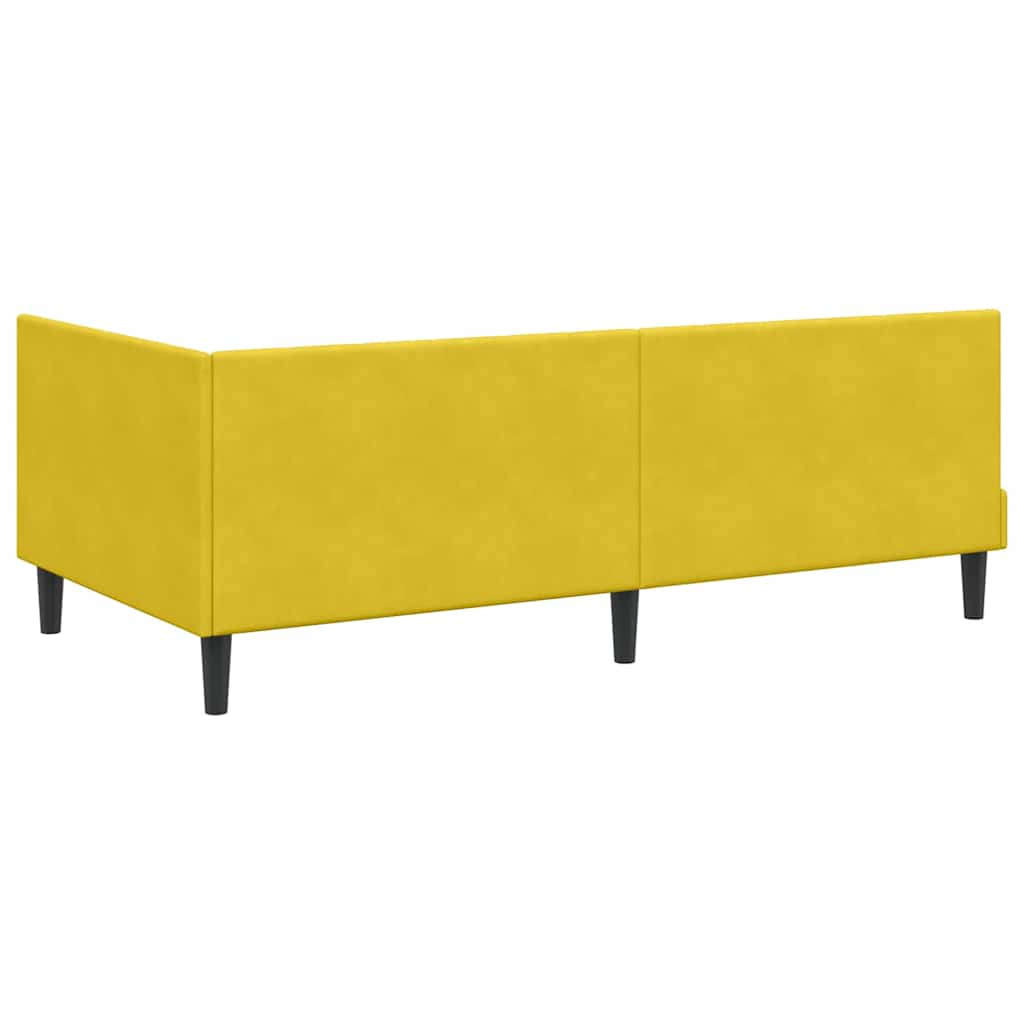 Kampinė lovos konstrukcija Geltona 90 x 200 cm Aksomas