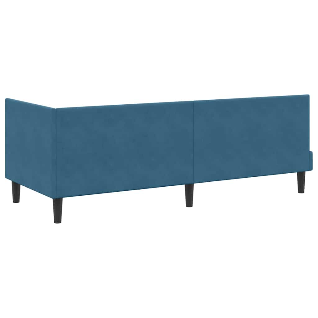 Kampinė lovos konstrukcija Mėlyna 80 x 200 cm Aksomas