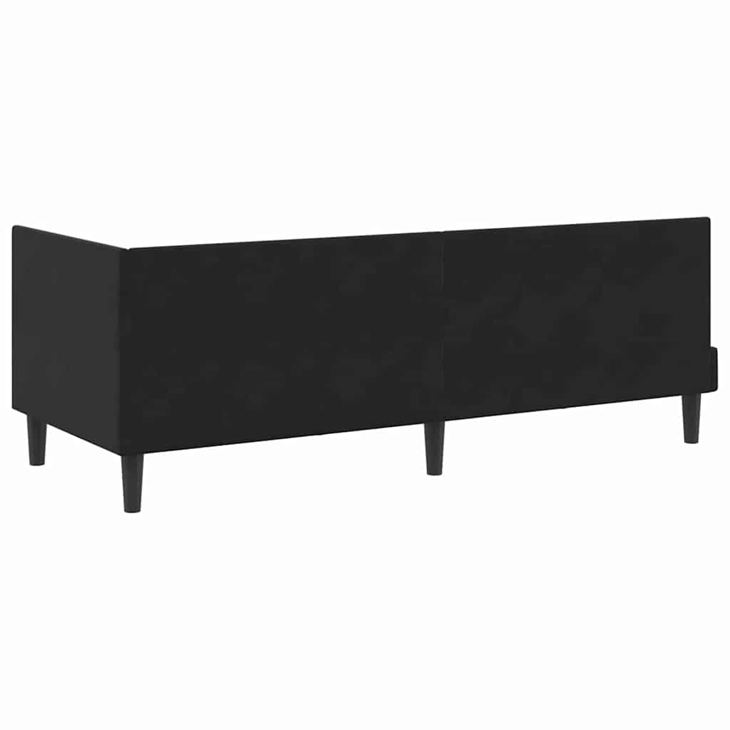 Kampinė lovos konstrukcija Juoda 80 x 200 cm Aksomas